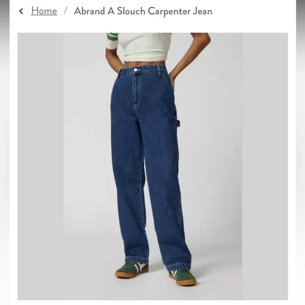 Abrand Jeans A Slouch Jean Carpenter Baggy Size 26 Women’s Dark Wash!